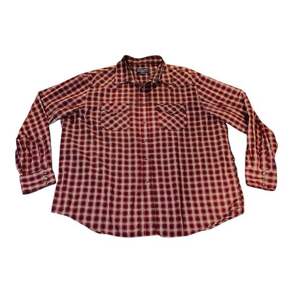 Pendleton Frontier Shirt Men XXL Red Black Plaid Pearl Snap Button Up Western‎ - Picture 1 of 7